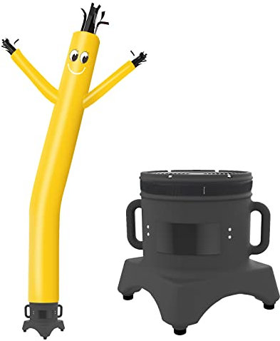MOUNTO 10ft Inflatable Dancer Waving Tube Man Puppet for Store Sign (Yellow)