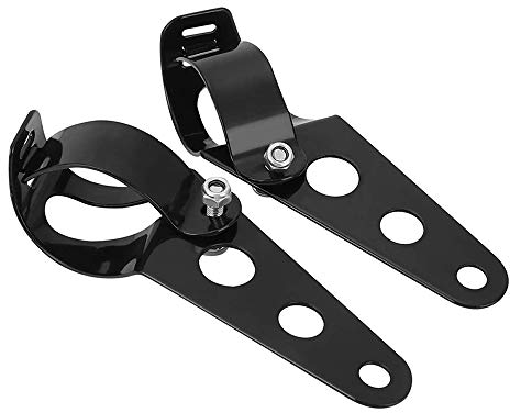 Mdurian Universal-Halterung für Motorrad-Scheinwerfer, Schwarz, Halterung für Scheinwerfer, Motorrad, Halterung, Clip, 38 mm-51 mm