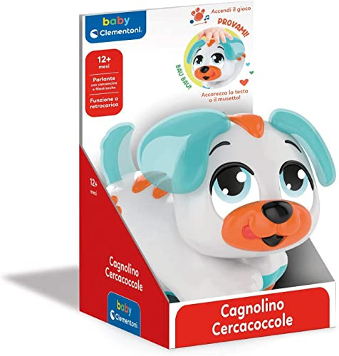 Clementoni Baby Cagnolino Cercacoccole, Gioco Interattivo Musicale per Bambini 12+ Mesi, Centro attività Prima Infanzia, Cane da Accarezzare per Riprodurre Canzoni e Filastrocche, 17450
