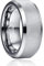TUNGSTORY 8mm Ringe für Herren Damen Silber Ringe Verlobung Freundschaftsring Ringe mit Sandgestrahltes Finish und Polierte Abgeschrägte Kante Größe 65(20.7)