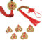 XHBTS Chinesischer Knoten Glücksmünzen Feng Shui Münzen I-Ching Glücksmünze 5 chinesische Feng Shui Münzen 1 roter chinesischer Knoten Feng Shui Set für viel Glück und gesundes Glück Heimdekoration