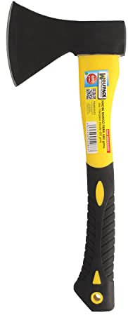 WOLFPACK LINEA PROFESIONAL - Hacha Cabeza 600 Gramos Forjada, Con Mango De Fibra De Vidrio, Hacha Leña, Hacha Ramas, Ligera y Resistente