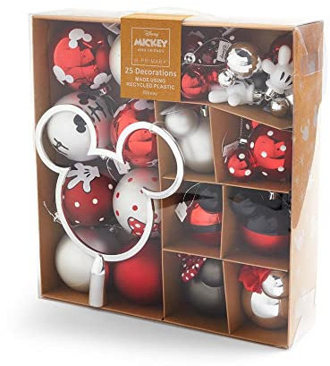 Mickey & Minnie Mouse 25 Baubles Hanging Christmas Decorations Xmas Tree