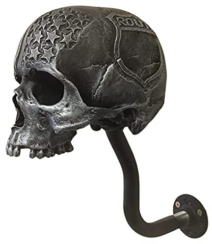 Casque Moto tête Mort - Porte-Casque tête Mort, Support Mural pour Casque Moto tête Mort pour vélo, balles Baseball et Casque Rugby, Cadeau pour Motard