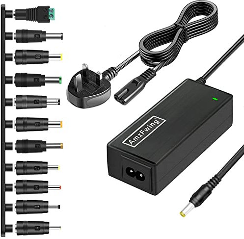 12V 5A Power Supply Adapter, 110-240V AC to DC IN 12Vdc 5A 4.17A 4A 3.5A 3A PSU, for DC12V LCD Monitor, Peloton Bike, LED Strip Light, Camera Security System, with DC Plug Tips.