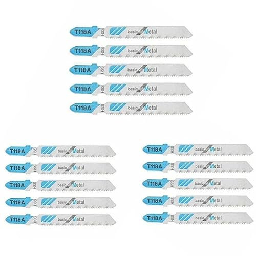 Set 15 Pezzi Lame per seghetto Alternativo T118A, Lame HSS, per Alluminio 77mm Metallo