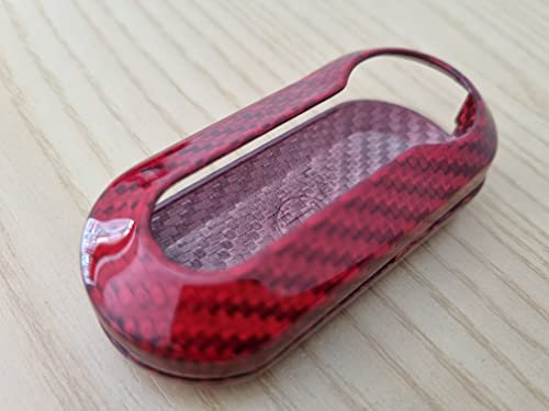 EXPRESS CARBON RED - Telecomando di ricambio compatibile con cover per chiave Abarth, compatibile con Fiat 500 595 Punto