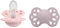 BIBS Infinity Symmetrischer Schnuller Zweierpackung, bisphenol-A frei, Symmetrischer Silikonsauger, Symmetrischer Nippel. Silikon, 0-6 Monate (2er Pack), Blossom/Dusky Lilac