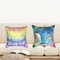 Ulticool - Kissenhülle - Regenbogen Herzen Meerjungfrau - Set von 2 Motiven – 45 cm x 45 cm - Dekokissen ohne Füllung - Kissenbezug Zubehör für Sofa/Bett