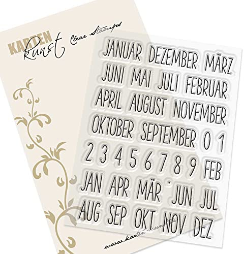 Clear Stamp-Set Motiv-Stempel Karten-Kunst Worte & Sprüche deutsch KK-0228 - Kalender Monate