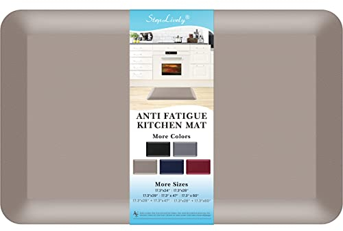 Küchenmatte, gepolstert, Anti-Ermüdungs-Matten für Küchenboden, leicht zu reinigen, wasserdicht, rutschfest, Küchenteppich für Spüle, Büro, Küche, 43,2 x 61 cm, Braun