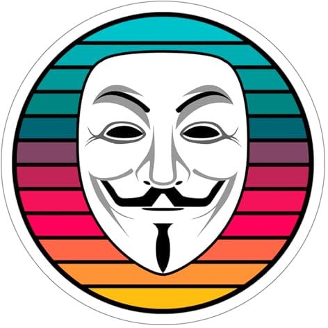 Guy Fawkes Sticker Anonymous Hacker Decal Vinyl Small Waterproof for Water Bottle Mug Passport Book Scrapbook Notebook Laptop Tumbler Skateboard Computer Phone Size 4 Funny Gift