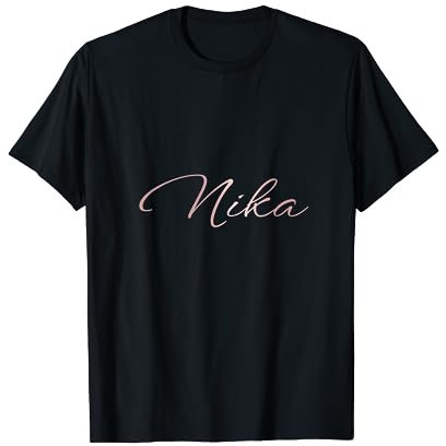 Nika Ragazza Nome Donna Rosa Regalo Moda Abbigliamento Maglietta
