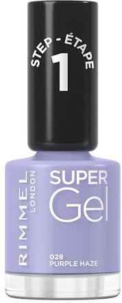 Rimmel Super Gel, 028 Purple Haze, Smalto a lunga tenuta, Applicazione facile, Manicure effetto gel, Resistente alle scheggiature, Formula clean, 12 ml