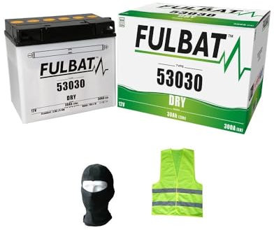 COMPATIBILE CON MOTO GUZZI V65 650 per anno 1981 al 1985 BATTERIA 53030 FULBAT 12VOLT 30AH AMPERE FORNITA COMPLETA BATTERIE PER MOTO SCOOTER SPECIFICA 186X130X171MM