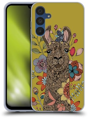 Head Case Designs Offizielle Valentina Lama Tiere Und Blumiges Gel Handyhülle Hülle [Militärischer Schutzgrad] Kompatibel mit Samsung Galaxy A15