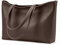 KALIDI Handtasche Damen Groß Shopper Tasche Damen PU Leder Tote Bag Wasserdichte Henkeltaschen mit Reißverschluss für Arbeit, Reisen, Einkauf, Schule Kaffeebraun