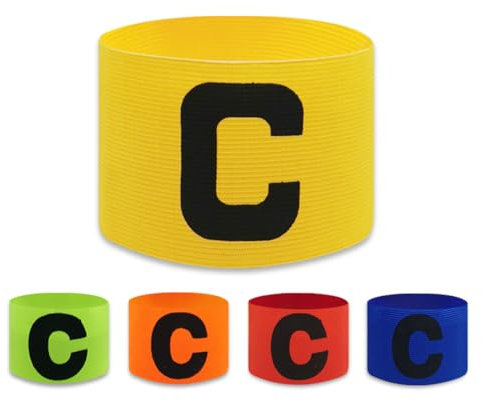 EIOURVY 5er-Pack Fußball-Kapitänsbinden, Kapitänsbinden, verstellbare, elastische Fußball-Kapitänsbinden, Fußball- und Rugby-Multisport für Kinder und Erwachsene