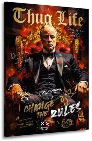 Kunstgestalten24 | The Godfather Kult Movie Wandbild | Leinwandbild mit Echtholz-Keilrahmen | Leinwand Gemälde Kunst Art | Hochwertige Kunstdrucke | XXL Bilder auf Leinwand