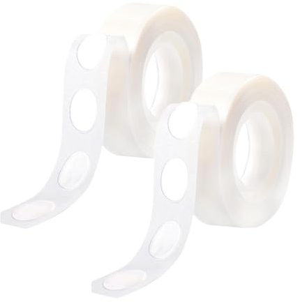 WMUVAZA Ballonkleber, 2 Rollen Luftballons Klebeband Kleber Punkte Aufkleber, 1000 Stück Ballonkleber, Klebepunkte Luftballons Klebeband Kleber, Ballon Glue Dots für Geburtstag Party Hochzeit