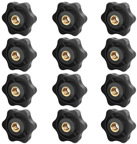 Sterngriffmutter M8 12 Stück Rändelschraube Äußerer Durchmesser 32mm Sterngriffmutter Rändelgriffmuttern Sternkopf Klemmknopf für Mechanische Instrumente Ausrüstungen Möbel Fitnessgeräte