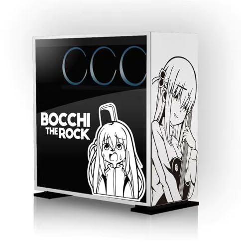Anjinguang Anime-Aufkleber für PC-Gehäuse, Bocchi The Rock Goto Hitori/Kita Ikuyo, wasserdichtes Vinyl, mehrfarbig, Cartoon-Stil, Anime-Aufkleber