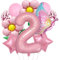 DazzJoy Geburtstagsdeko 2 Jahre Mädchen,Schmetterling Luftballon Deko 2. Geburtstag Mädchen Junge,Ballon 2 Geburtstag Mädchen Deko,Luftballons Geburtstag 2 Jahre Mädchen,Folienballon 2 Jahre Mädchen
