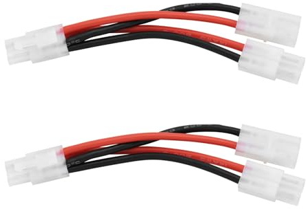 YINETTECH 2 STK. Parallelkabelstecker für RC-Modellautos Kompatibel mit T-Amiya LiPo 14 AWG Länge 13 cm RC-Stecker Männlich/weiblich Zum Laden der Lipo-Batterie von RC-Autos