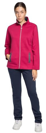 Leo Corsetteria Tuta donna invernale felpata calda per signora con zip cerniera tasche e pantaloni lunghi F.lli_Campagnolo Taglia S Ciclamino 078 8Q76287