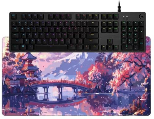 Tapis de Souris XXL 1600 x 800 mm, Tapis de Souris Style Japonais Grand Tapis de Bureau Antidérapant, Tapis de Souris Gamer Améliore la Précision et la Vitesse, pour Accessoire Bureau, (Paysage) yw224