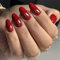Wine Red Almond Fake Nails - 24 Pack Medium Length Glossy Press Ons - Long Lasting & Removable DIY Nail Art for Women & Girls