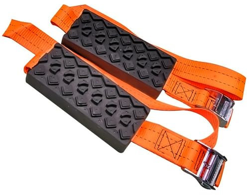 TKSE Verstellbare Anti-Rutsch-Schneekette, Universal Sandbleche Traktionsmatte für Notfälle, Reifen-Traktionsgerät für Schnee Schlamm Sand, Anfahrhilfe Sand Schnee Reifenleiter für Auto SUV