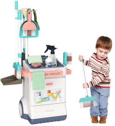 Juego de juguetes de limpieza para niños, juego de escoba y limpieza para niños, juguetes de limpieza para bebés, juego de fregona y escoba para niños, juego de limpieza para niños, juego de limpieza