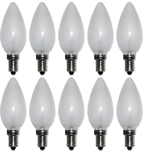 NCC-Licht 10 Stück Kerzenlampe C35 matt E14 40W warmweiß dimmbar 230V