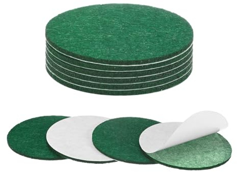 M METERXITY 10-Pack Rondelle en Feutre pour Base De Lampe, 2.5 Pouces De Diamètre 2mm D'Épaisseur Rondes Autocollantes en Tissu Feutre pour Lampe/Meuble/DIY, Cercles De Patch en Fibre [Vert]