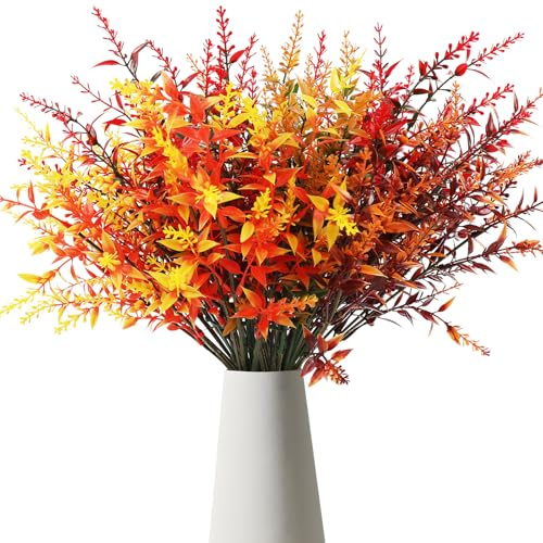 MACTING 8 Bündel Künstliche Herbstblumen, Wartungsfrei Herbststrauß Künstlich, Kunstblumen Herbst Realistisch, Verblasst Nicht, Deko Herbst für Zuhause, Outdoor, Garten, Esstisch