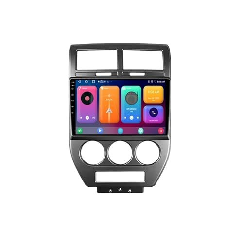 Android 13 2 DIN Radio 9 Pollice Schermo touch per auto per Jeep Compass 1 MK/Compass Patriot 2006-2010 con Telecamera Posteriore/Wireless Carplay/BT/FM/navigazione GPS Controllo al volante(2+64G)