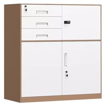 GODFSAHG Vertikaler Aktenschrank mit verstellbaren Trennwänden für die Heimbüroeinrichtung, abschließbarer Lagerschrank aus Metall (T 85 * 93 * 102 cm)