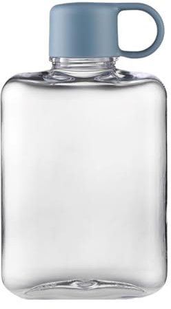 Quadratische Wasserflasche, quadratische Wasserflasche, 360 ml, schlanke Geldbörse, wiederverwendbare tragbare Wasserflasche, flache, kompakte Flasche für Reisen, Fitnessstudio und Außenbereich