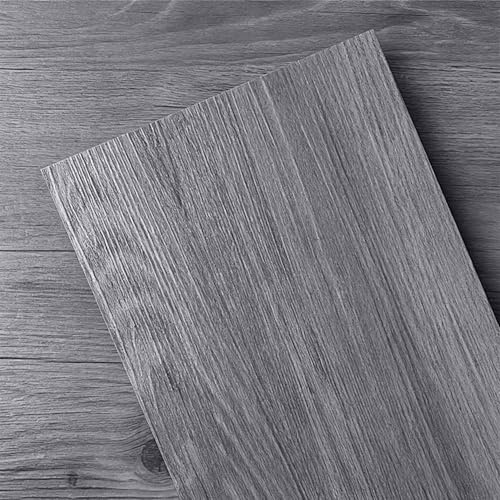 Brstheco PVC Vinylboden Selbstklebend,36 Vinyl Fliesen/91.4 x 15.3cm,5.03m² Klebevinyl Selbstklebend,Leicht Einfache Rutschfeste Bodenfliesen für Küche,Wohnzimmer(Eiche Grau)