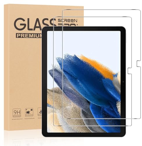 Olgary Verre Trempé [2 Pièces] Pour Samsung Galaxy Tab A8 2022 10.5 pouces, Dureté 9H Film Protection écran, Ultra Résistant Vitre Protecteur, Clarté HD, sans Bulles, Anti-Rayures