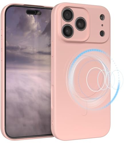 EAZY CASE - Silikonhülle magnetisch für iPhone 17 Pro Max Hülle Silikon Rosa weich stoßfeste Magnet Handyhülle Schutzhülle mit Kameraschutz Dünn Schutz Cover TPU Bumper in Pastell Altrosa