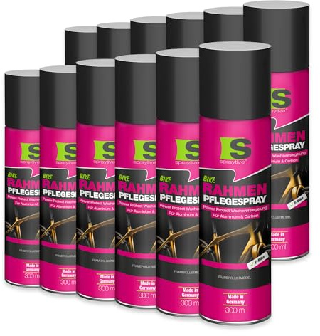 Spraytive 12× 300ml – Rahmen-Pflegespray mit Power Protect Wachsversiegelung – schmutz- & feuchtigkeitsabweisend – für Fahrrad, E-Bike, MTB & Rennrad – Aluminium & Carbon – Lackschutz –Made in Germany