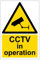V Safety Warning Cctv In Operation Sign - Portrait - 200mm x 300mm - Self Adhesive Vinyl, Black/Yellow