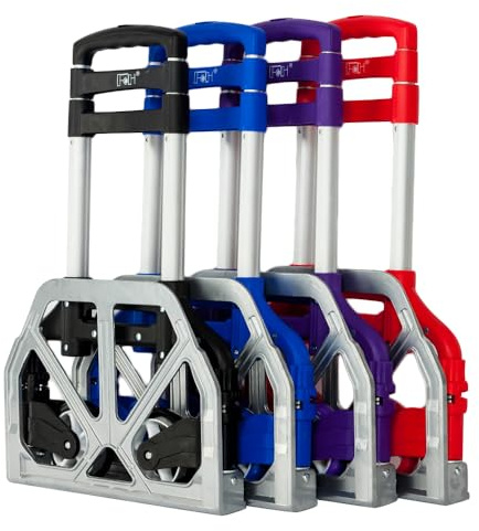 FCH Folding Hand Truck Aluminum Portable Folding Hand Cart 165lbs Capacity Hand Cart and Dolly Ideal for Home, Auto, Office,Travel Use,Black
