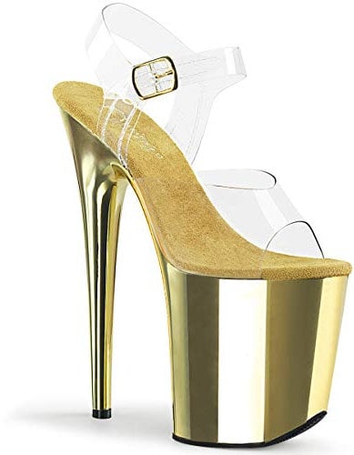 Pleaser FLAMINGO-808 CLR/Gold Chrome UK 6 (EU 39)