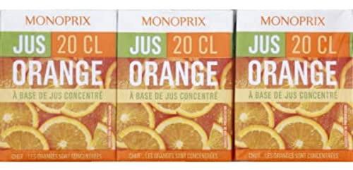 Monoprix Jus d'orange à base de jus concentré - Les 6 briques de 20 cl