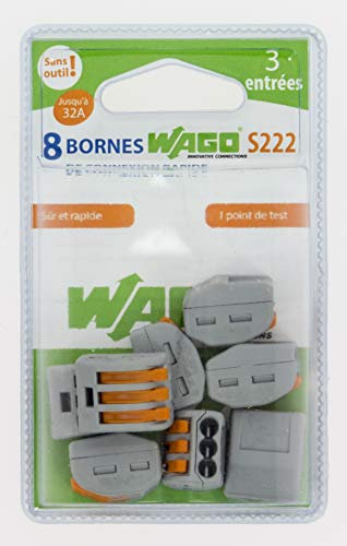 Lot de 8 Bornes de Connexion S222-3 entrées