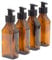 Aura 100ml Rectangular AMBER Glass Bottle with BLACK Pump - PACK of 4