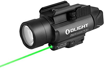 OLIGHT Baldr Pro 1350 Lumen Torch with Green Light and White LED Combo Outdoor Tactical Flashlight with 1913 or GL Rail (Black)